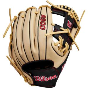 Wilson 2024 A900® PF1125 Pedroia Fit™ 11.25” Infield Baseball Glove(Blonde/Black/Red)