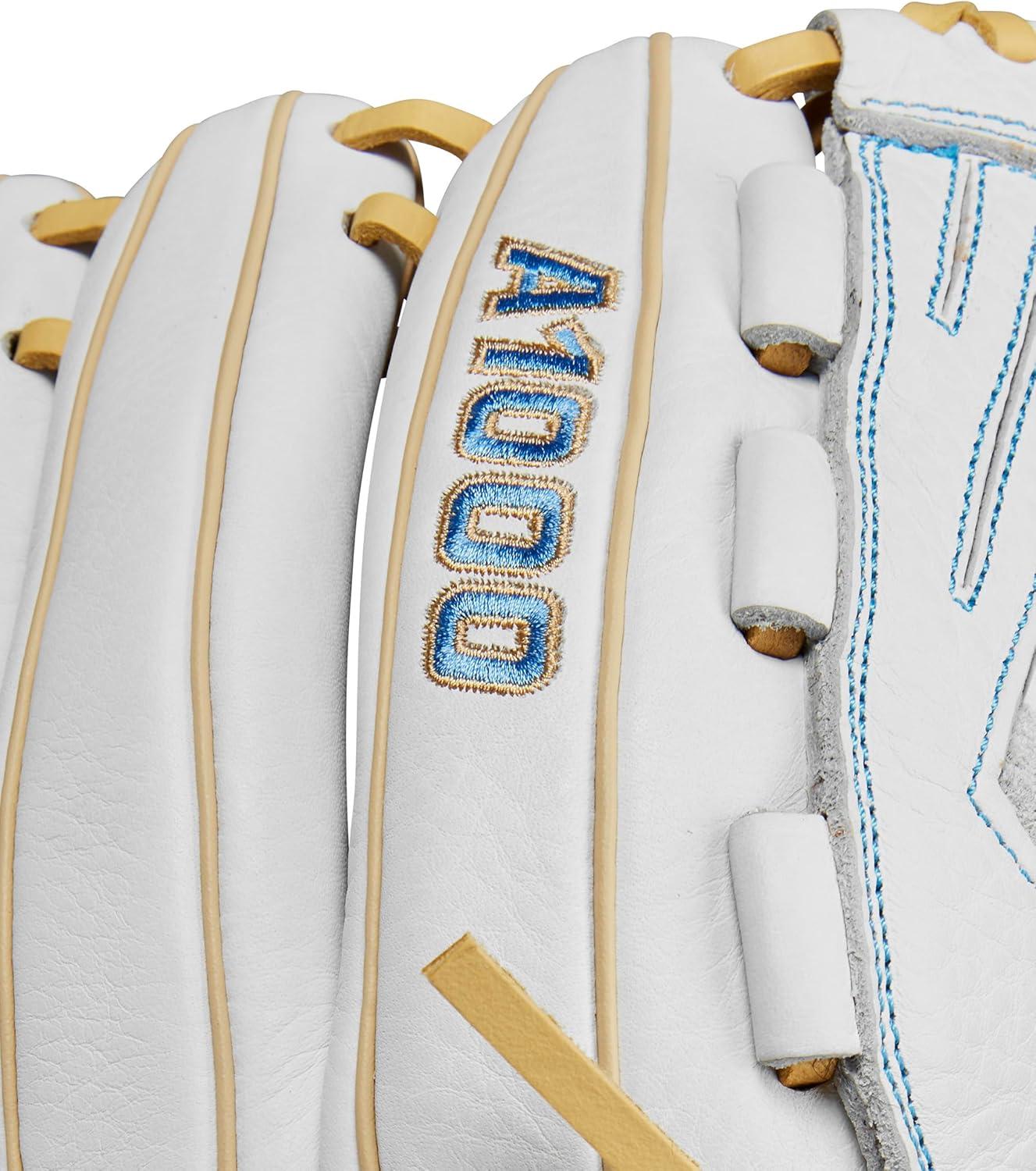 imageWILSON 2024 A1000 Outfield Fastpitch Softball Gloves 125WhiteBlueBlonde