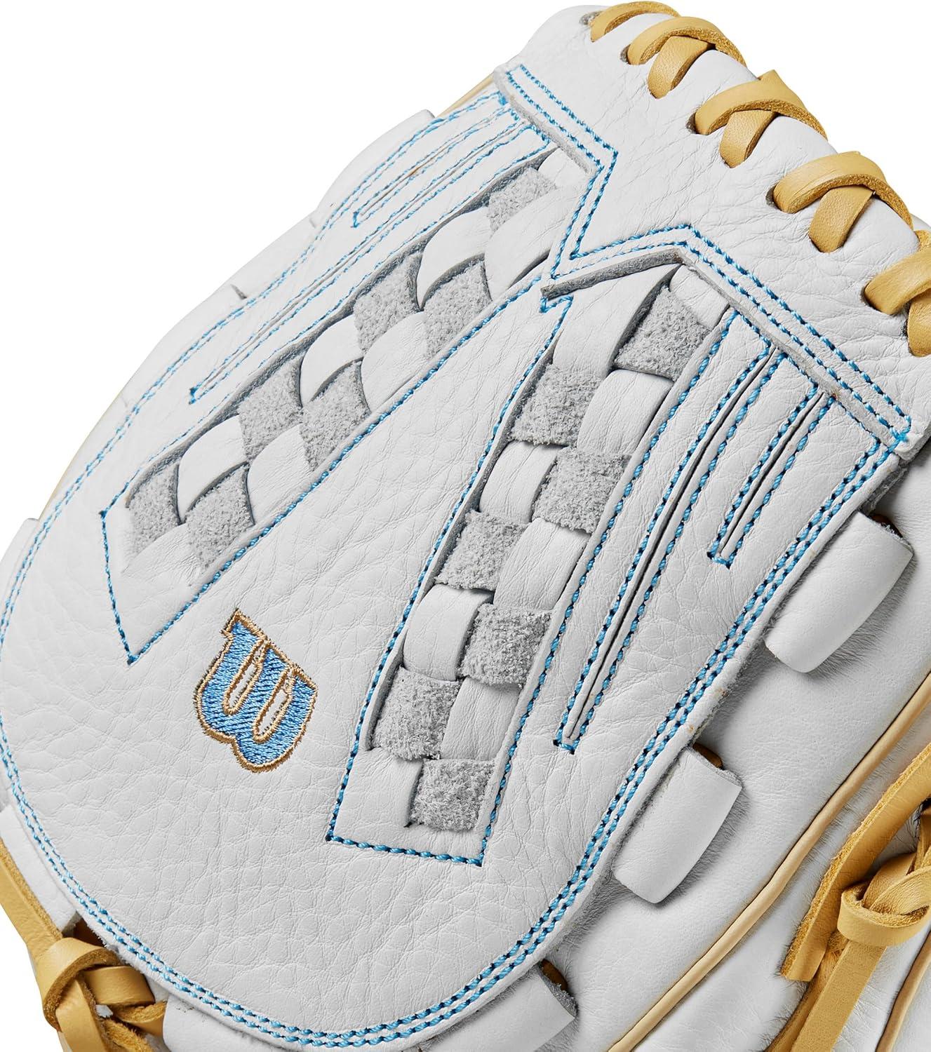 imageWILSON 2024 A1000 Outfield Fastpitch Softball Gloves 125WhiteBlueBlonde
