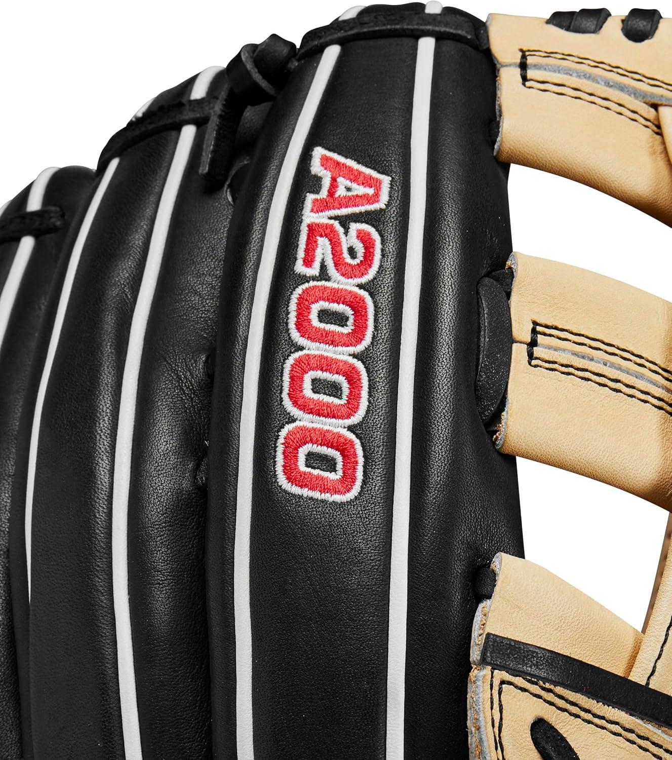 imageWilson A2000 Outfield Baseball Gloves 1225 125 and 1275BlackBlondeRed