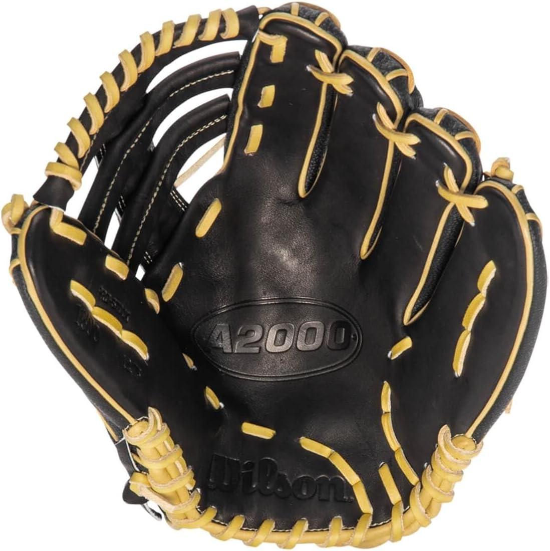 imageWilson A2000 Outfield Baseball Gloves 1225 125 and 1275BlackSaddle Tan