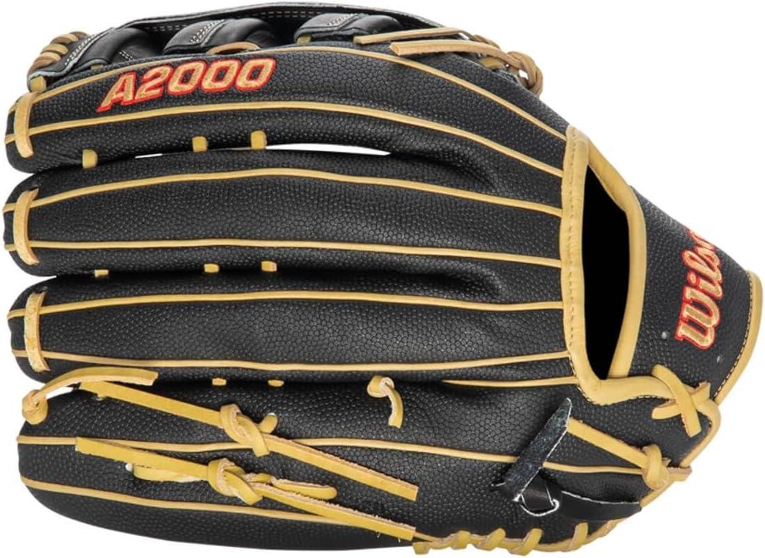 imageWilson A2000 Outfield Baseball Gloves 1225 125 and 1275BlackSaddle Tan
