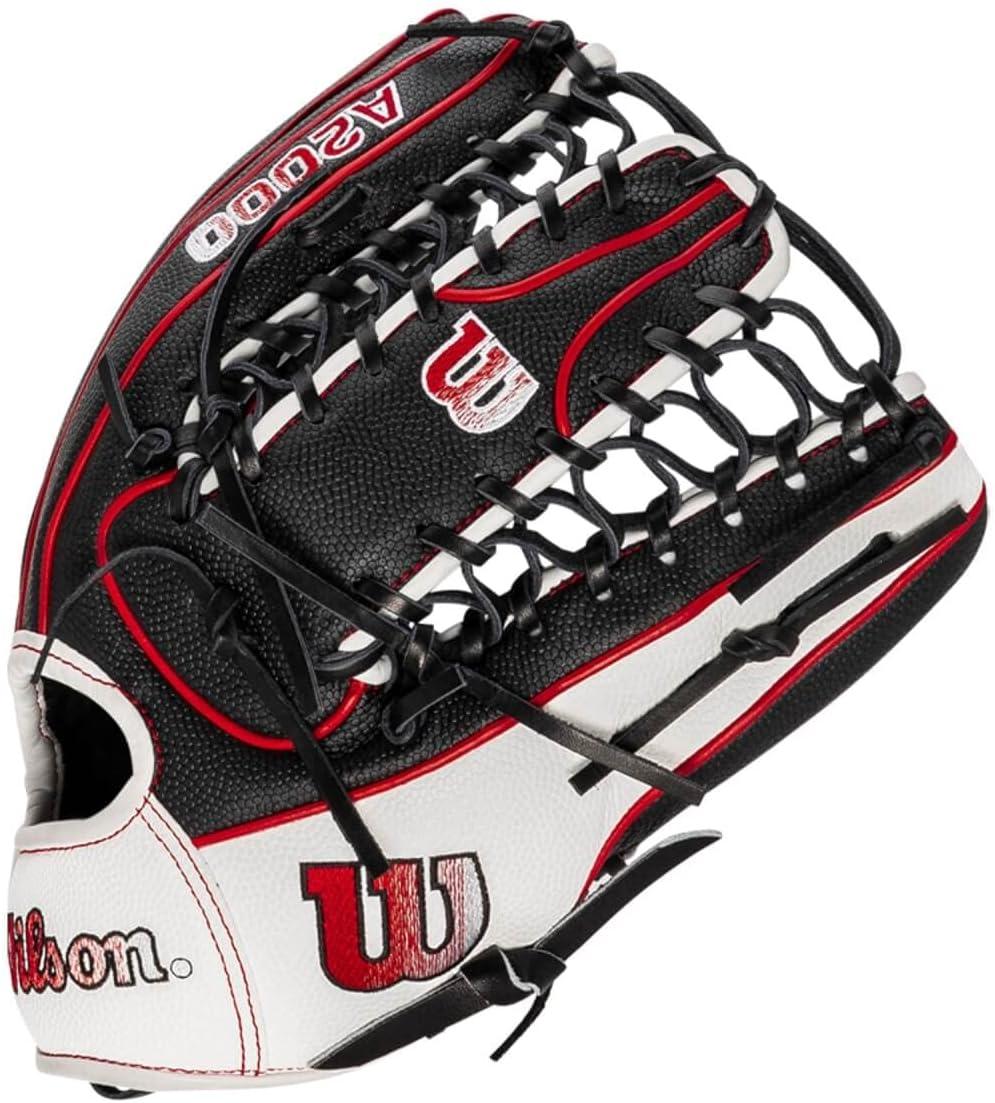 imageWilson A2000 Outfield Baseball Gloves 1225 125 and 1275BlackWhiteRed