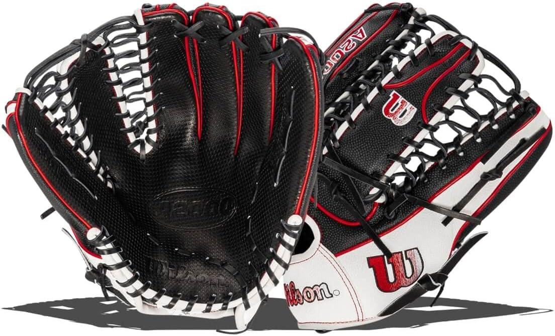imageWilson A2000 Outfield Baseball Gloves 1225 125 and 1275BlackWhiteRed