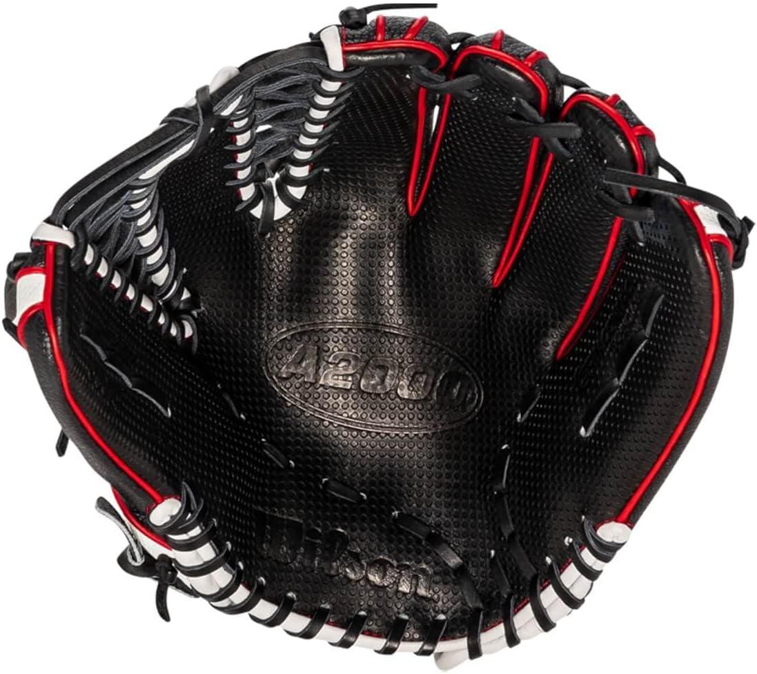 imageWilson A2000 Outfield Baseball Gloves 1225 125 and 1275BlackWhiteRed