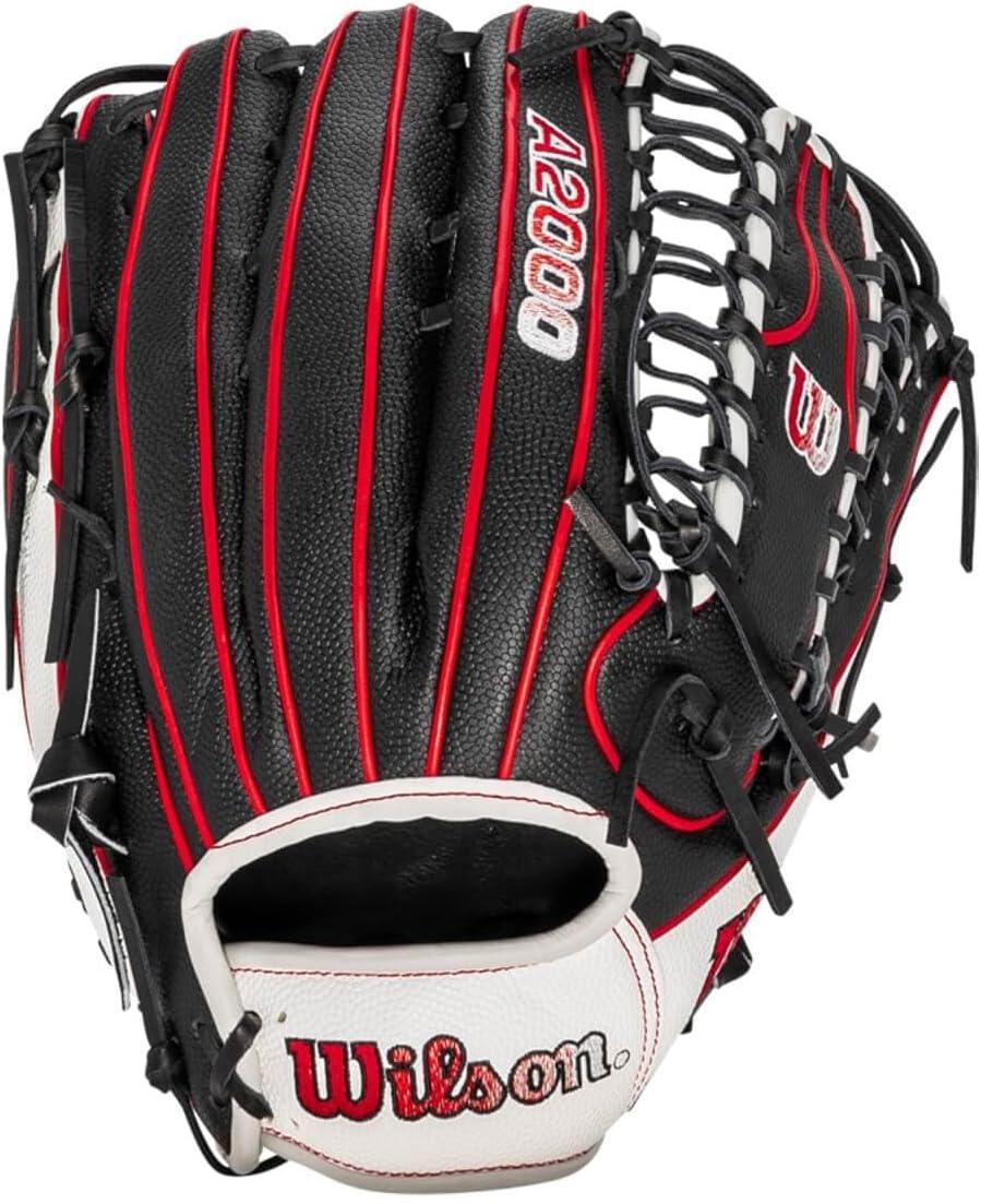 imageWilson A2000 Outfield Baseball Gloves 1225 125 and 1275BlackWhiteRed