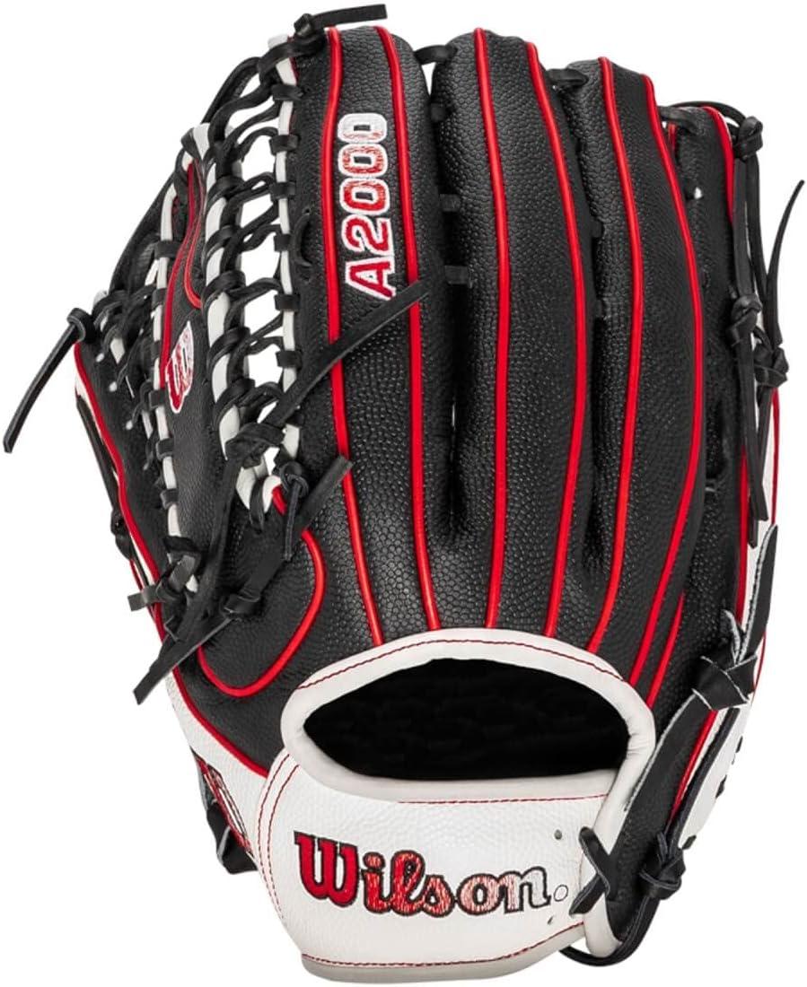 imageWilson A2000 Outfield Baseball Gloves 1225 125 and 1275BlackWhiteRed
