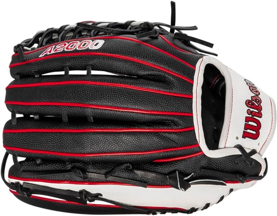 imageWilson A2000 Outfield Baseball Gloves 1225 125 and 1275BlackWhiteRed
