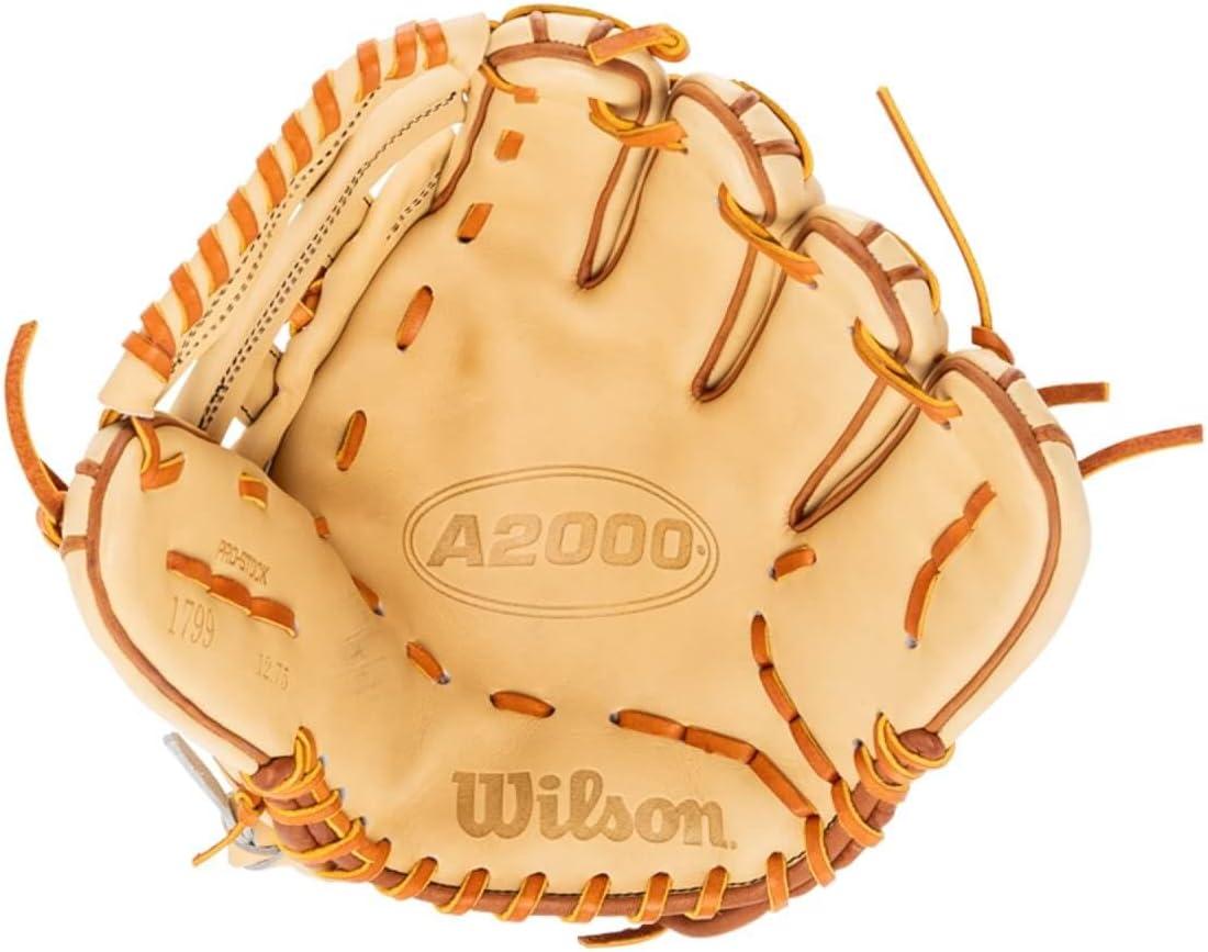 imageWilson A2000 Outfield Baseball Gloves 1225 125 and 1275BlondeSaddle Tan