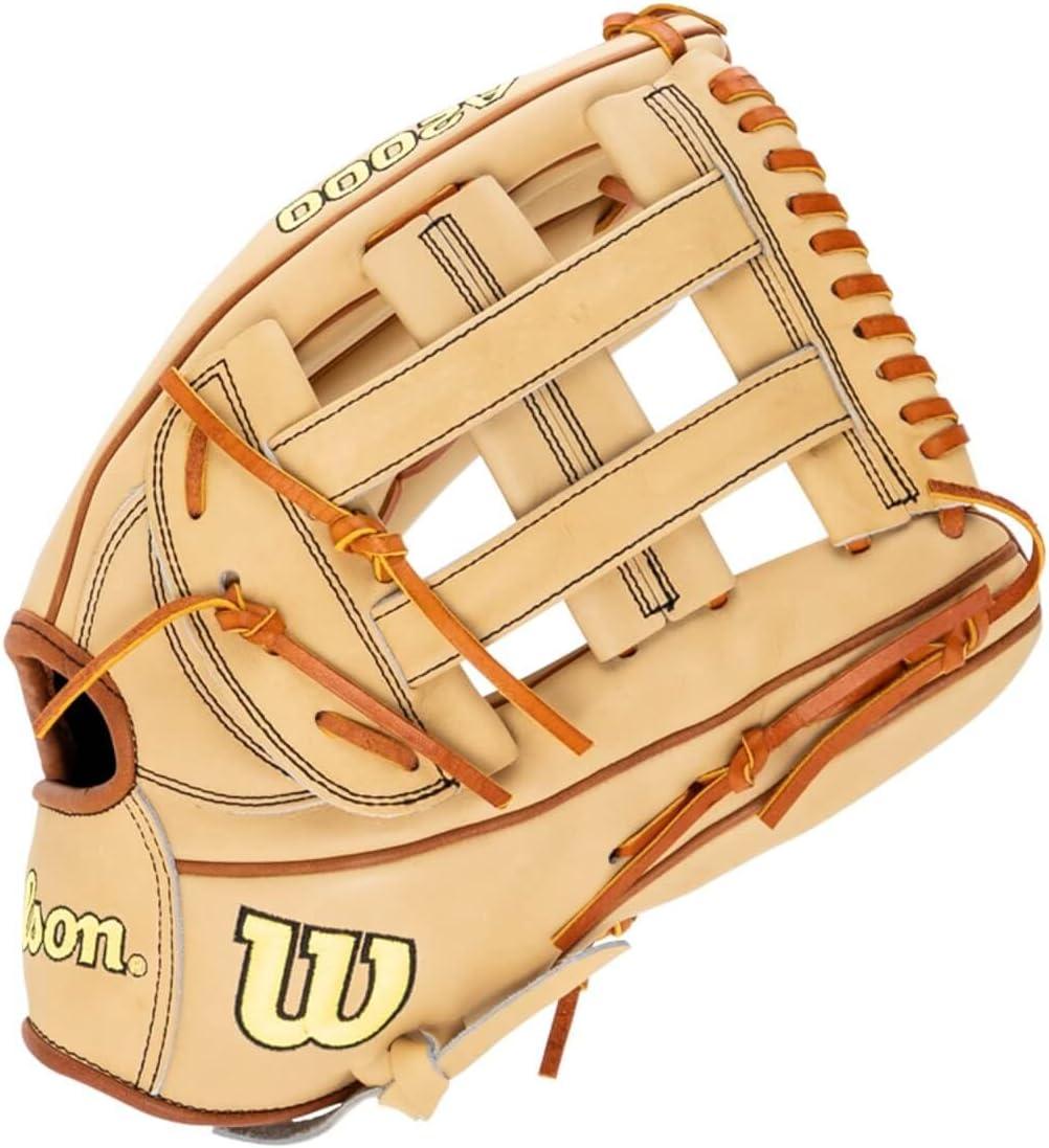 imageWilson A2000 Outfield Baseball Gloves 1225 125 and 1275BlondeSaddle Tan