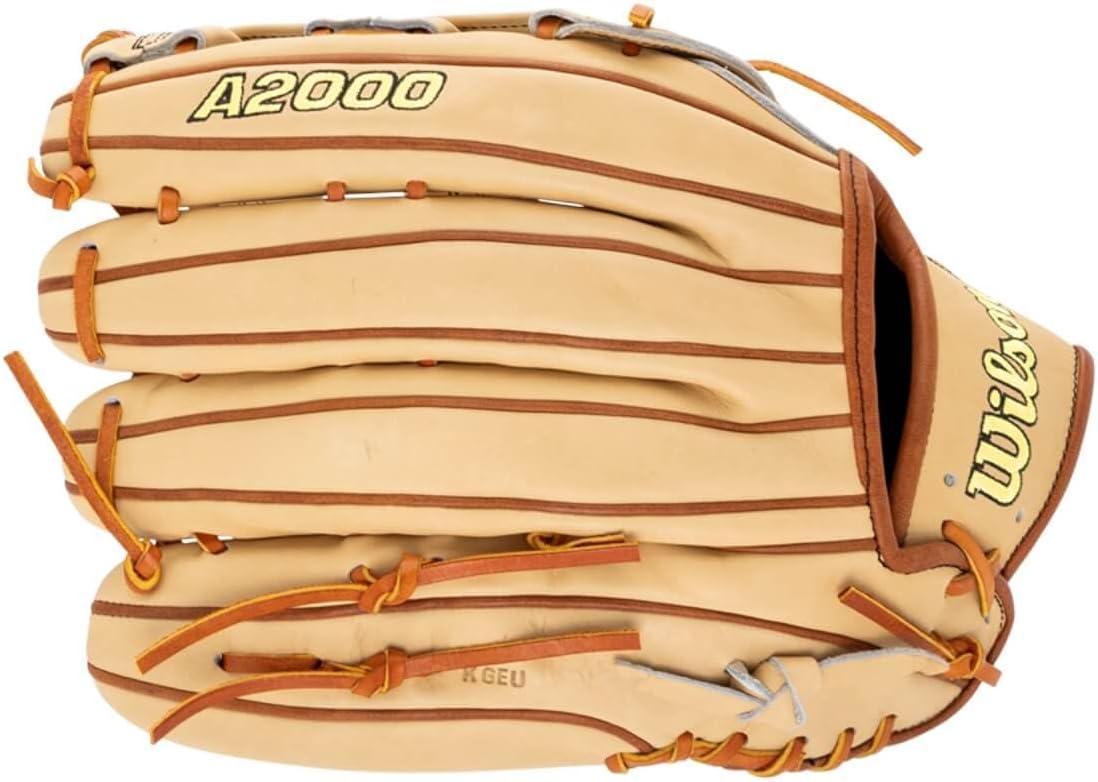imageWilson A2000 Outfield Baseball Gloves 1225 125 and 1275BlondeSaddle Tan
