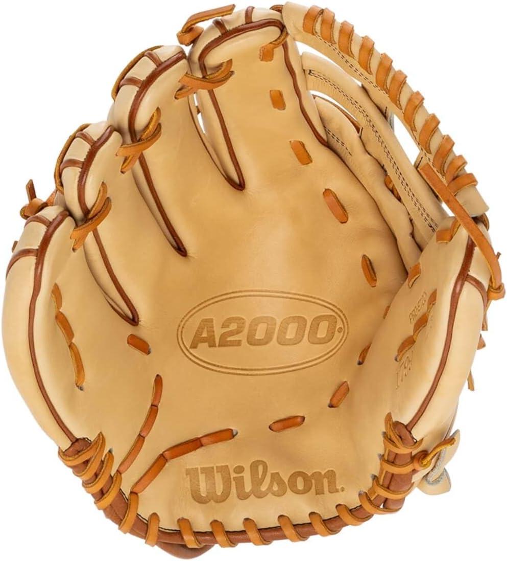 imageWilson A2000 Outfield Baseball Gloves 1225 125 and 1275BlondeSaddle Tan