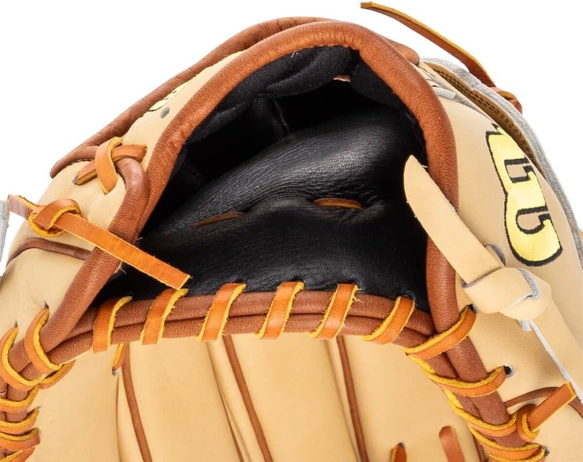 imageWilson A2000 Outfield Baseball Gloves 1225 125 and 1275BlondeSaddle Tan