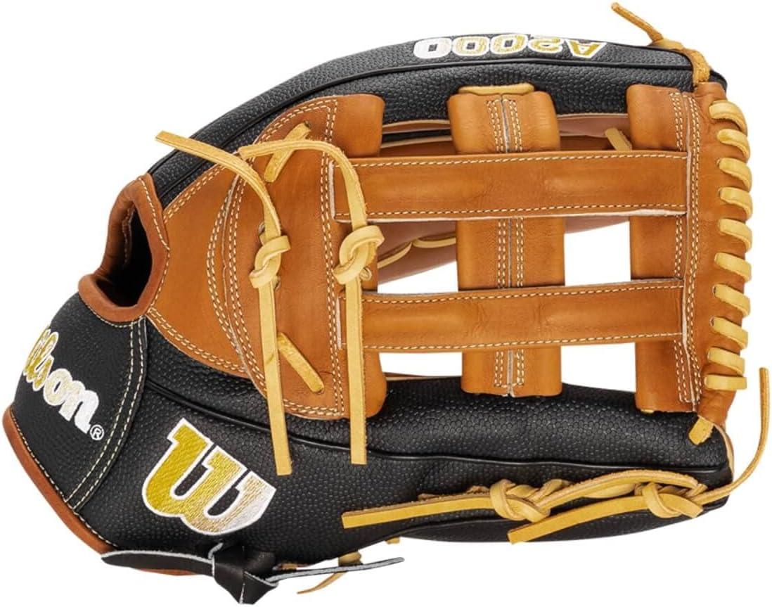 imageWilson A2000 Outfield Baseball Gloves 1225 125 and 1275Saddle TanBlack