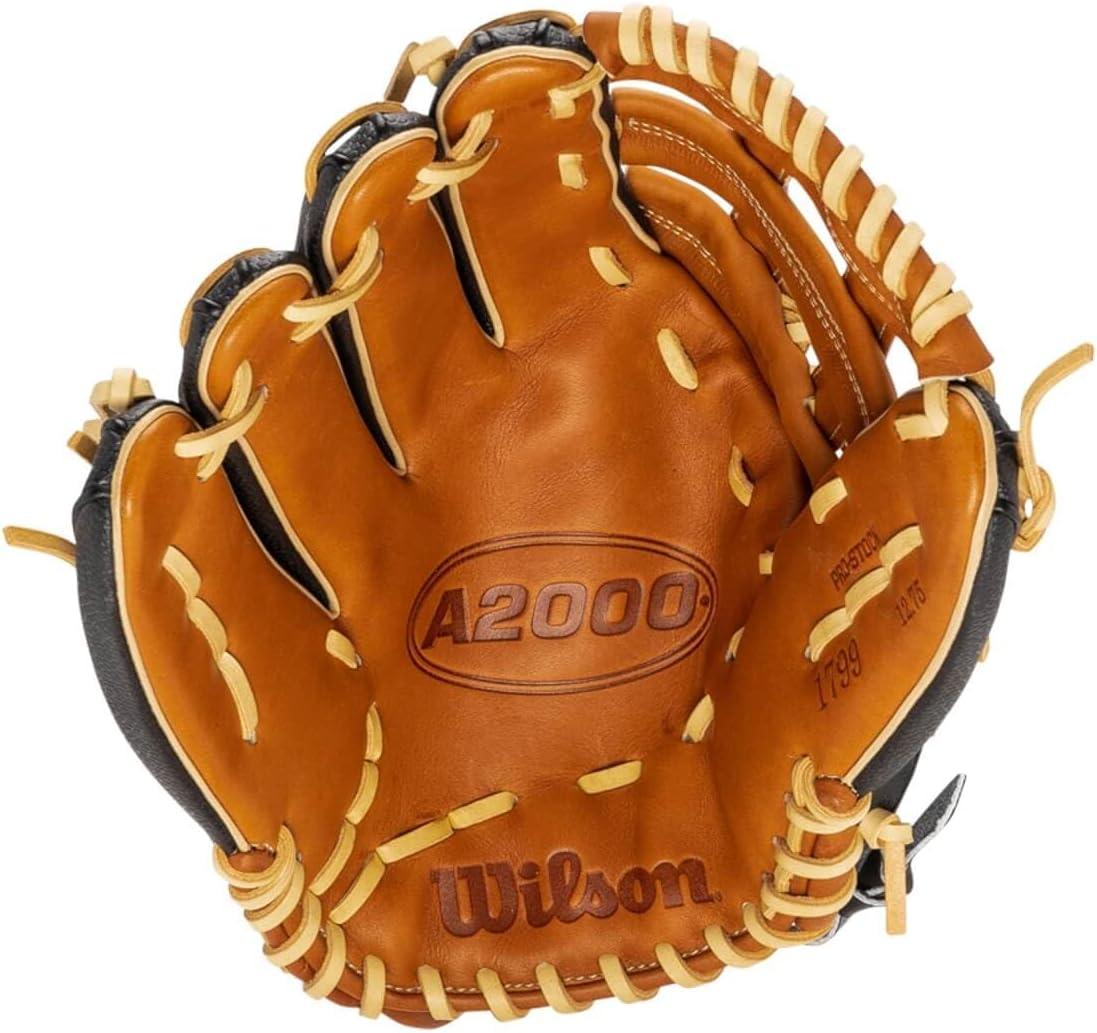 imageWilson A2000 Outfield Baseball Gloves 1225 125 and 1275Saddle TanBlack