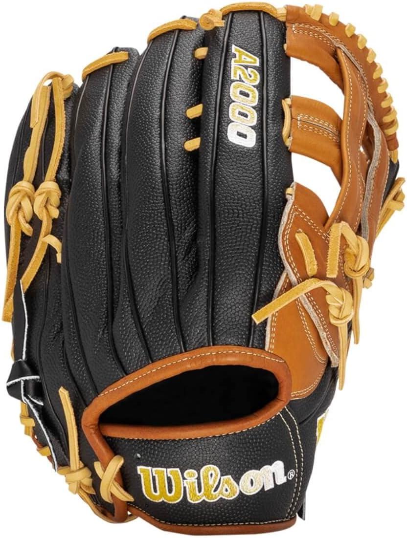 imageWilson A2000 Outfield Baseball Gloves 1225 125 and 1275Saddle TanBlack