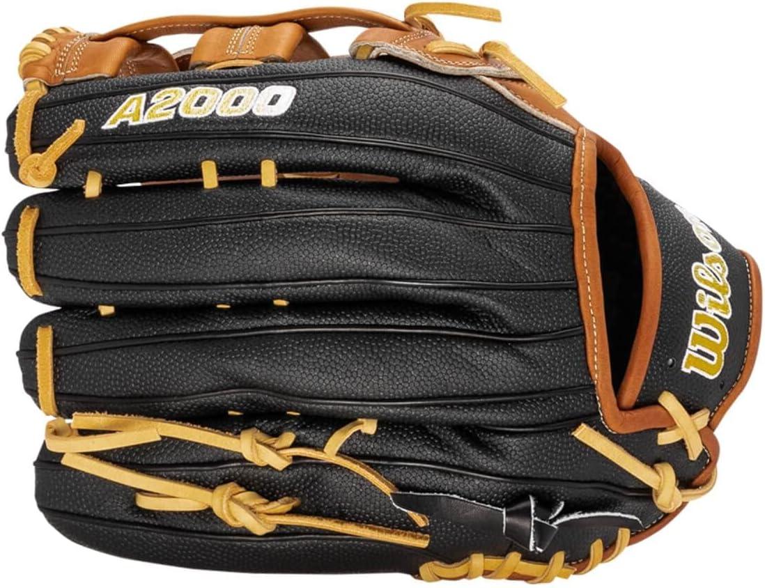 imageWilson A2000 Outfield Baseball Gloves 1225 125 and 1275Saddle TanBlack