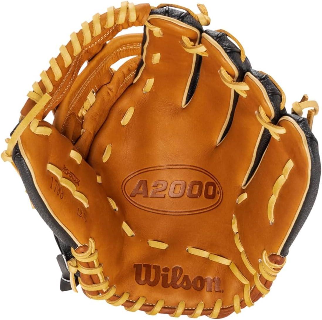 imageWilson A2000 Outfield Baseball Gloves 1225 125 and 1275Saddle TanBlack