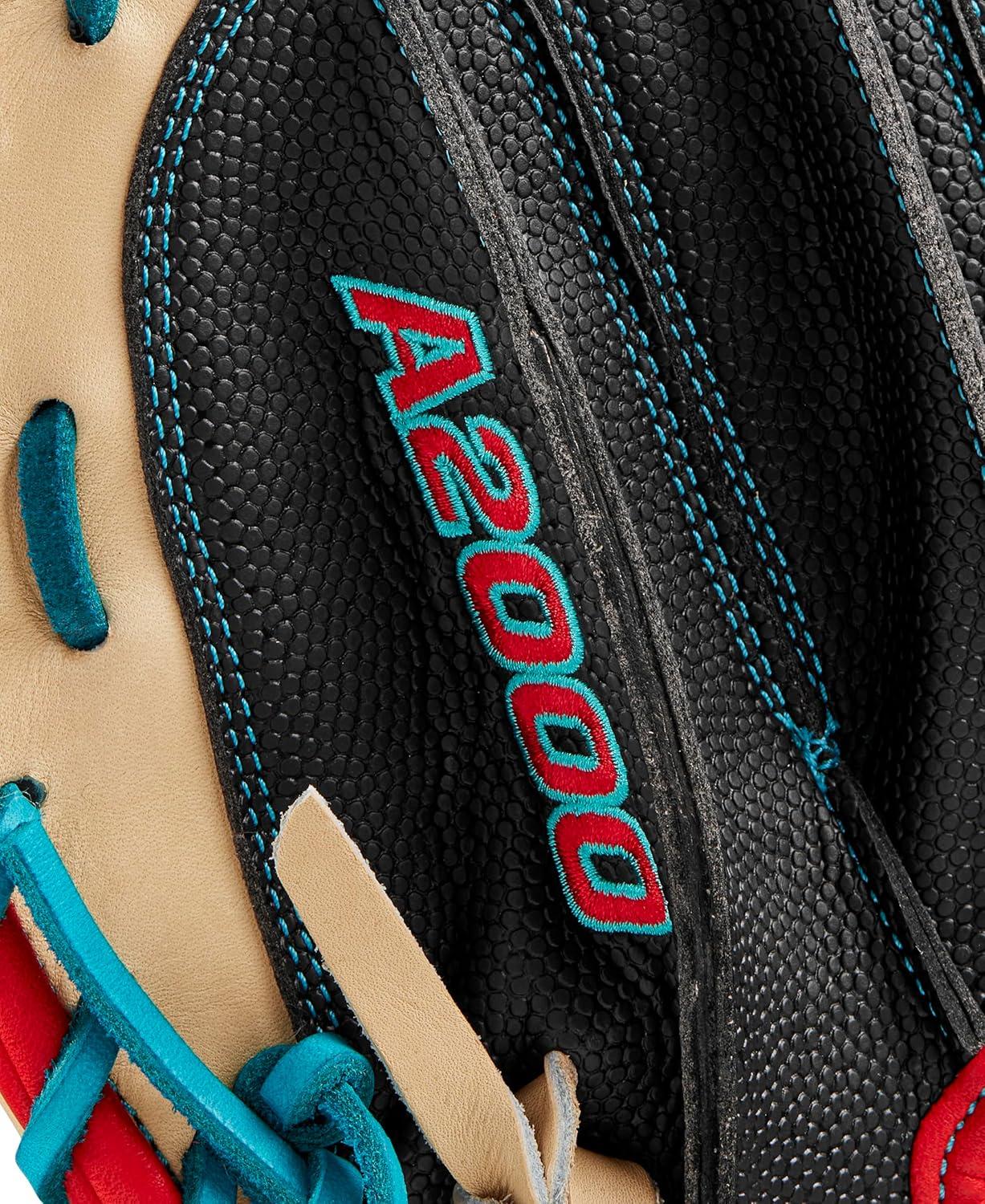 imageWilson Fall 2024 A2000 Baseball GlovesBlackBlondeRedTeal