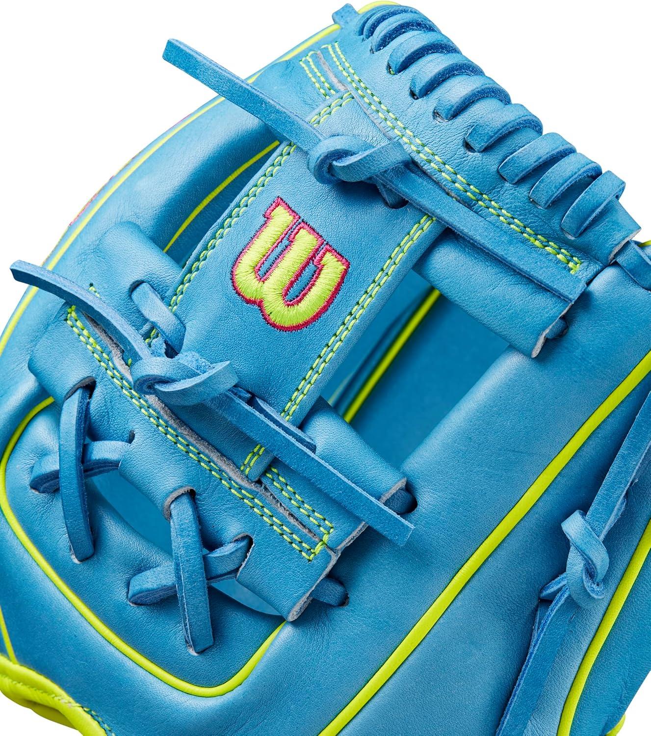 imageWilson Fall 2024 A2000 Baseball GlovesSky BlueOptic Yellow