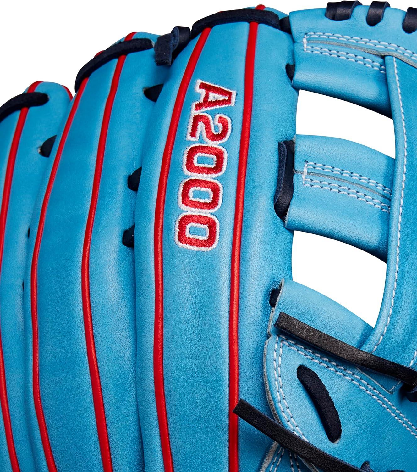 imageWilson Fall 2024 A2000 Baseball GlovesSky BlueRed