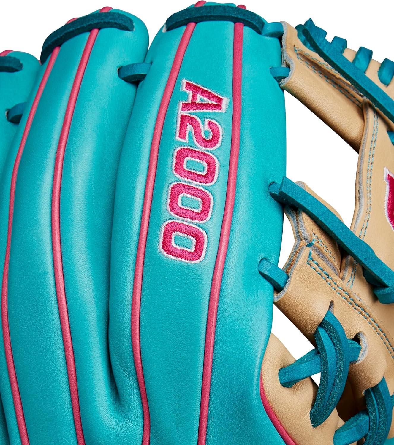 imageWilson Spring 2025 A2000 1786 115 Infield Baseball Glove Right Hand Throw TealBlondeFlamingo