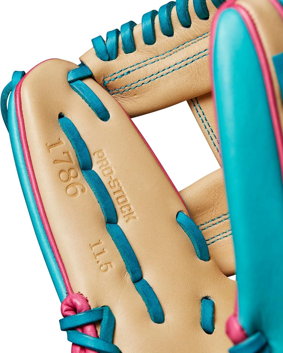 imageWilson Spring 2025 A2000 1786 115 Infield Baseball Glove Right Hand Throw TealBlondeFlamingo