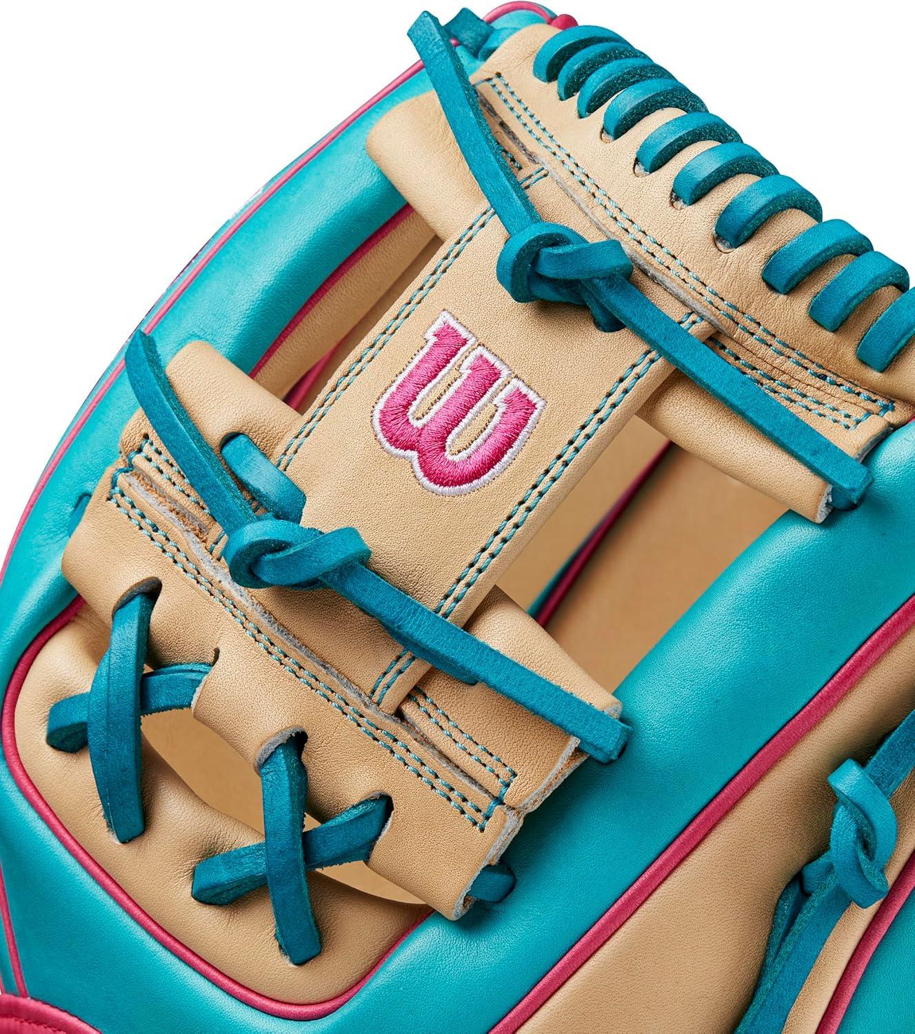 imageWilson Spring 2025 A2000 1786 115 Infield Baseball Glove Right Hand Throw TealBlondeFlamingo