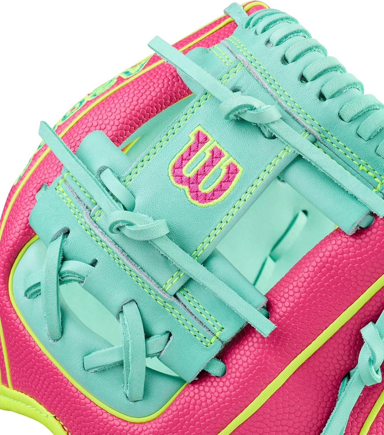 imageWilson Spring 2026 A2000 Baseball GlovesFlamingo Seafoam Optic Yellow