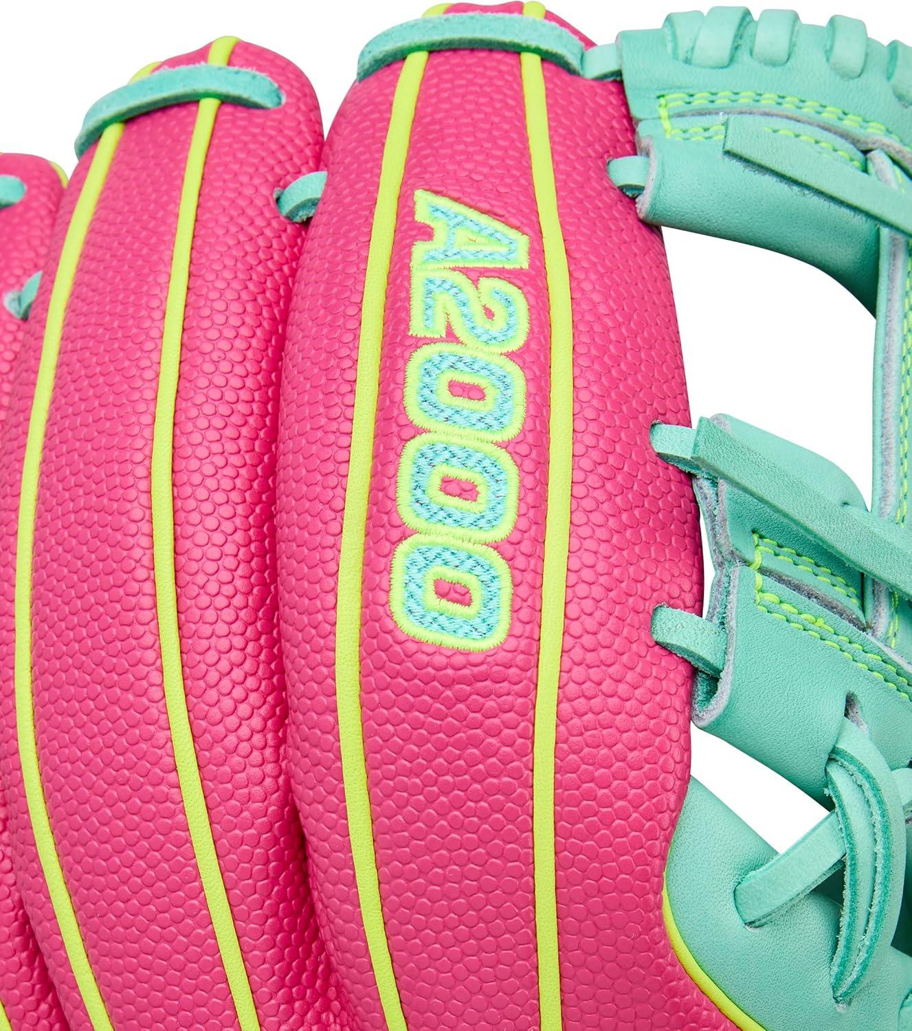 imageWilson Spring 2026 A2000 Baseball GlovesFlamingo Seafoam Optic Yellow
