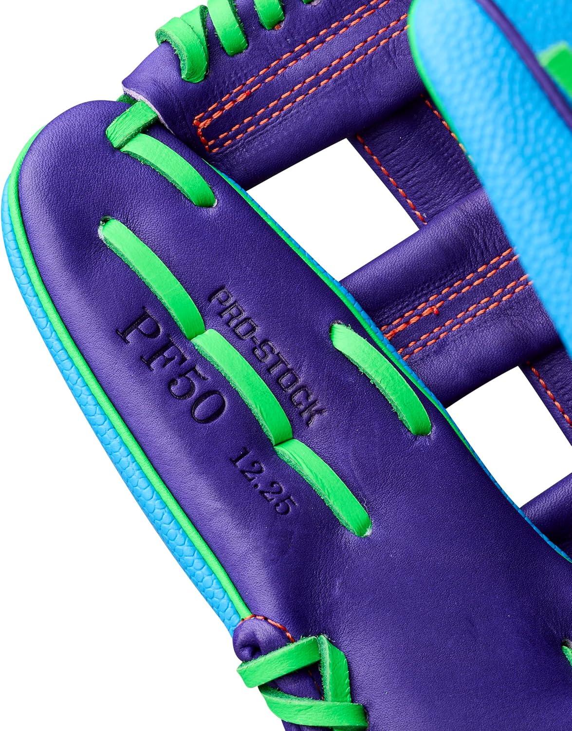 imageWilson Spring 2026 A2000 Baseball GlovesSky BluePurpleNeon Green