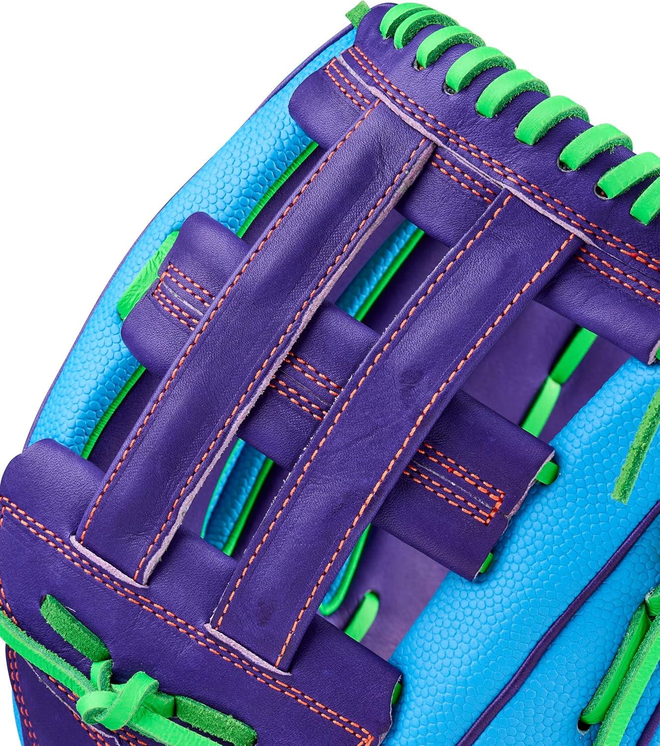 imageWilson Spring 2026 A2000 Baseball GlovesSky BluePurpleNeon Green