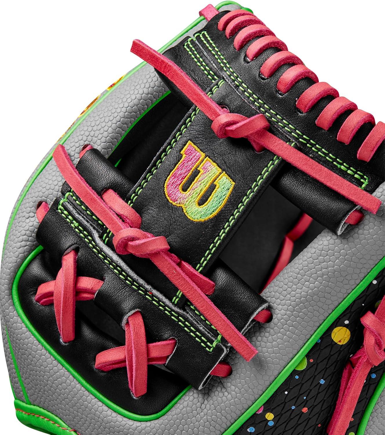 imageWilson Winter 2024 A2000 Baseball GlovesGreyGreenPink