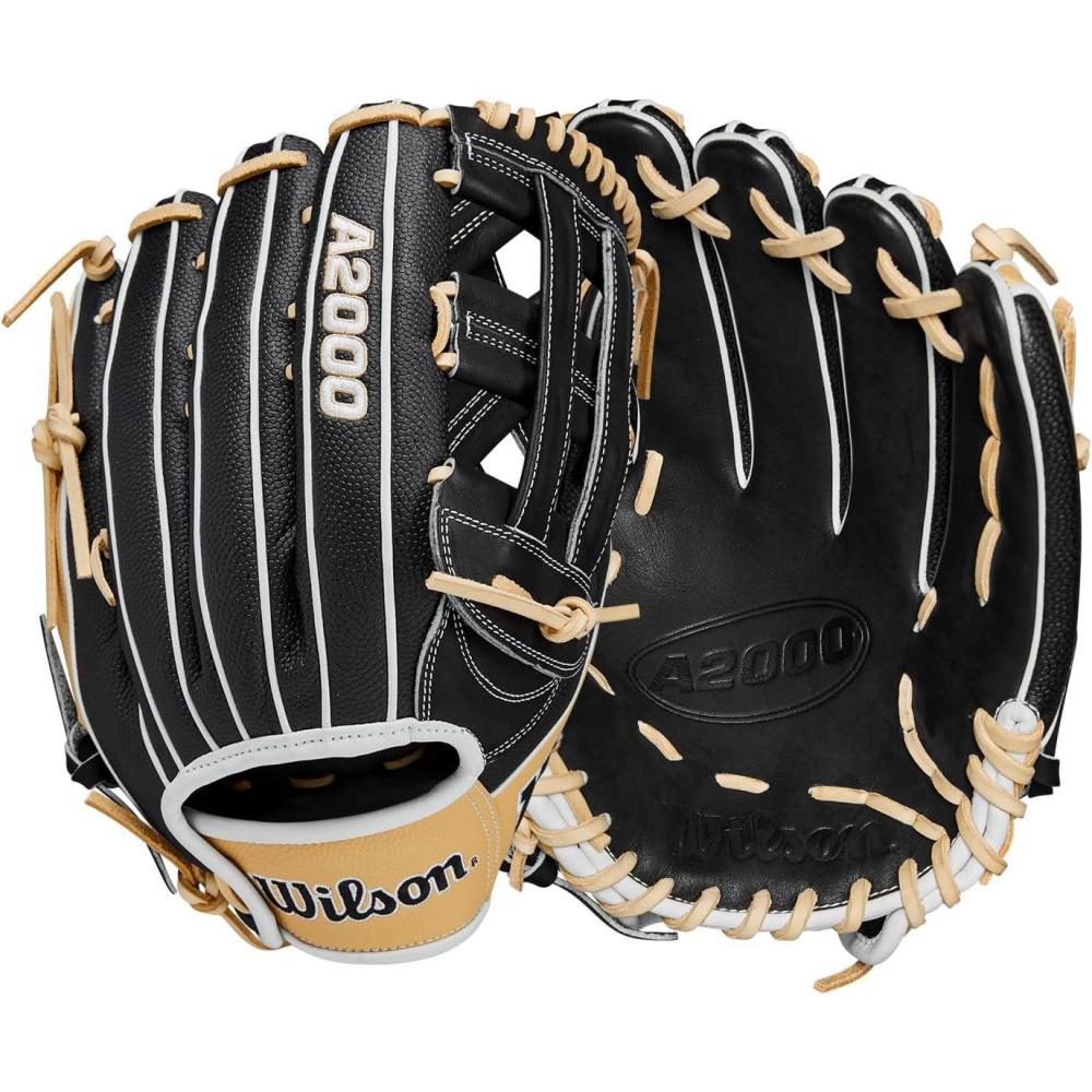 imageWilson A2000 Outfield Baseball Gloves 1225 125 and 1275BlackBlondeWhite