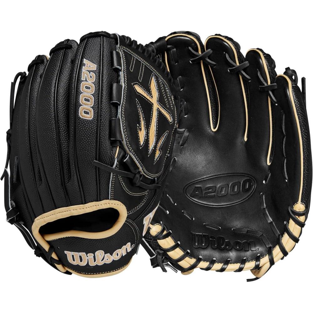 imageWilson A2000 Pitchers Baseball Gloves 1175 and 12BlackSaddle Tan