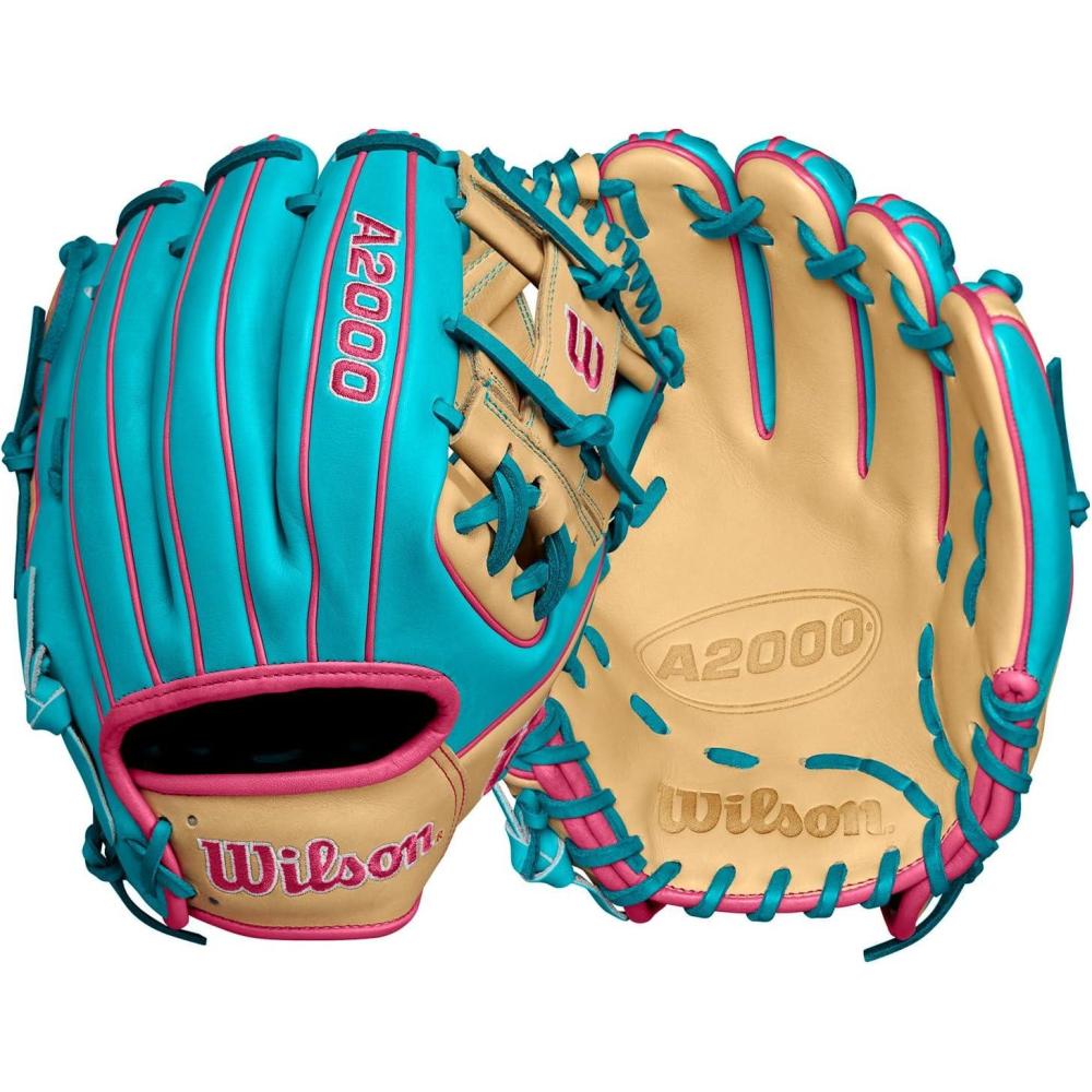 imageWilson Spring 2025 A2000 1786 115 Infield Baseball Glove  Right Hand Throw TealBlondeFlamingo