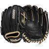 Wilson A2000 Pitcher’s Baseball Gloves – 11.75″, and 12″(Black/Saddle Tan)