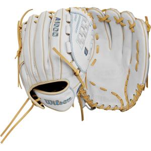 WILSON 2024 A1000 Outfield Fastpitch Softball Gloves – 12.5″(White/Blue/Blonde)