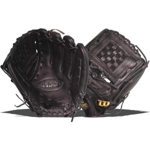 Wilson 2022 A1000 P12 12″ Fastpitch Pitcher’s Glove – Right Hand Throw, Black/Metallic Gold/White
