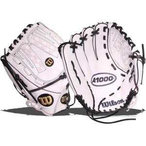 Wilson 2022 A1000 V125 12.5″ Fastpitch Outfield Glove – Left Hand Throw, Black/White/ Metallic Gold