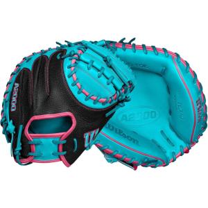 Wilson Fall 2024 A2000® Baseball Gloves(Black/Teal/Flamingo)