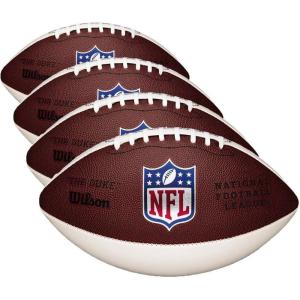 Wilson NFL Mini Autograph Football – Mini, Brown/White(Mini (Pack of 4))