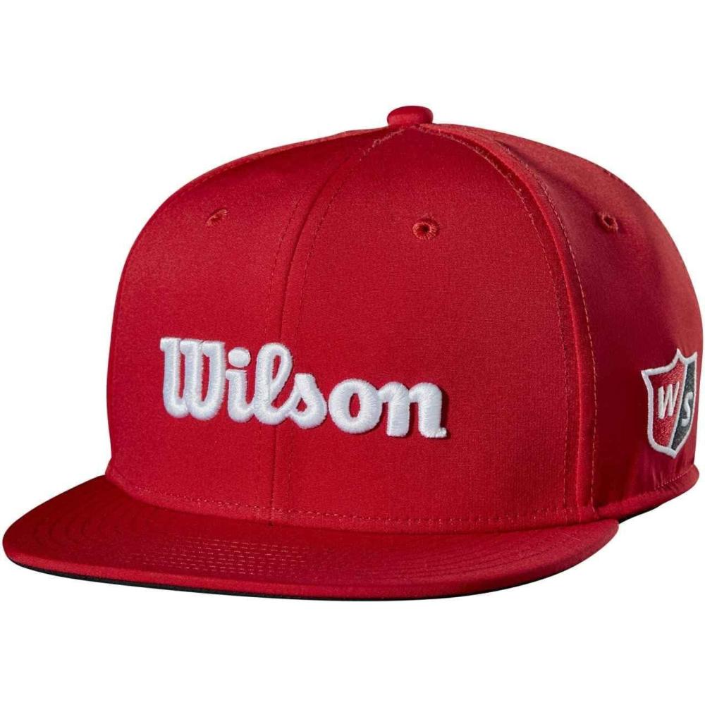 imageWilson Staff Golf Hat Flat BrimCurved BrimVisorRed