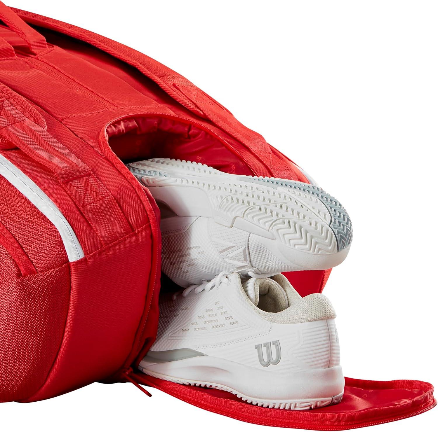 imageWILSON 2025 Super Tour Red Tennis Racket Bags RedWhiteRacket Bag Holds up to 15 Rackets
