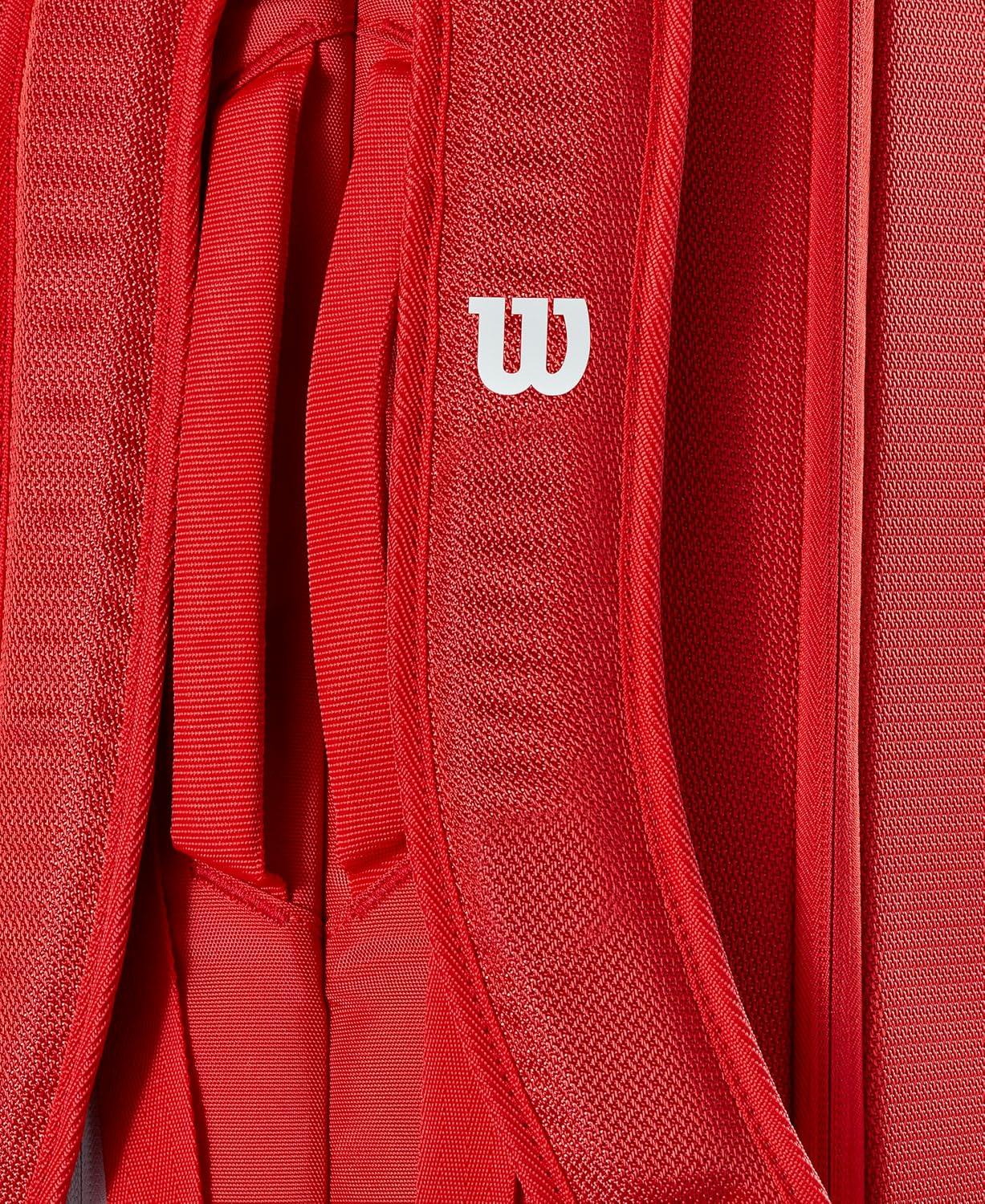 imageWILSON 2025 Super Tour Red Tennis Racket Bags RedWhiteRacket Bag Holds up to 6 Rackets