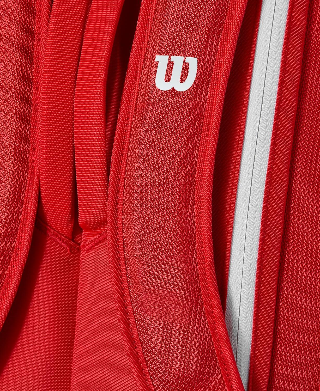imageWILSON 2025 Super Tour Red Tennis Racket Bags RedWhiteRacket Bag Holds up to 9 Rackets