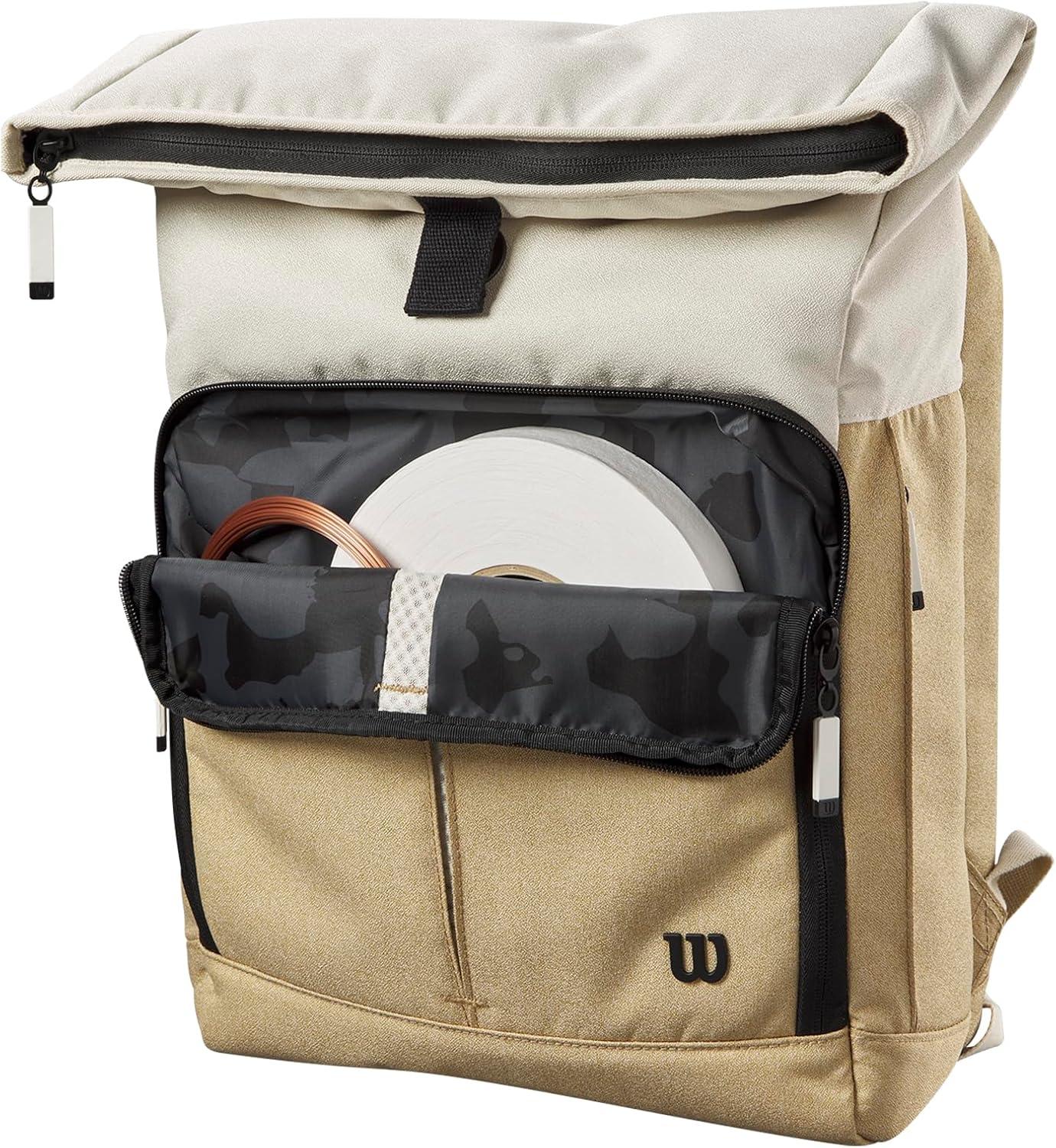imageWILSON Lifestyle Foldover Tennis Backpack Khaki Holds up to 2 Rackets