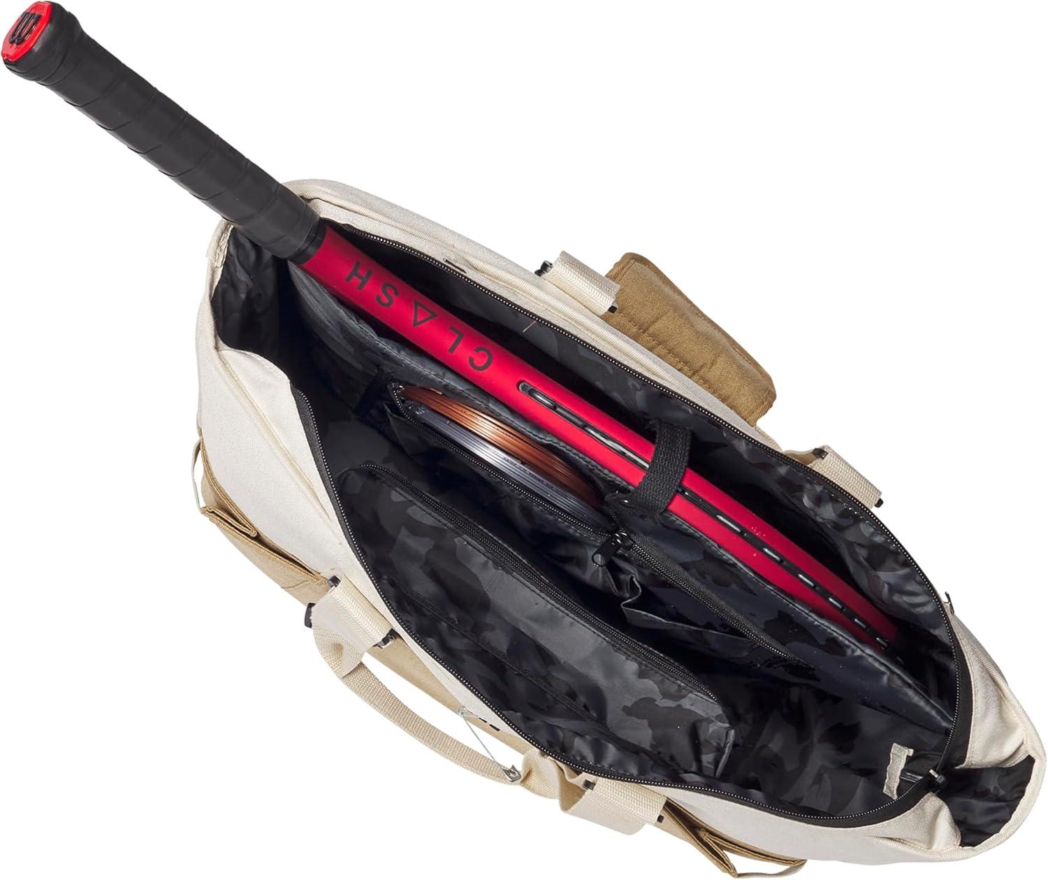 imageWILSON Lifestyle Tote Tennis Racket Bag Khaki Holds up to 2 Rackets