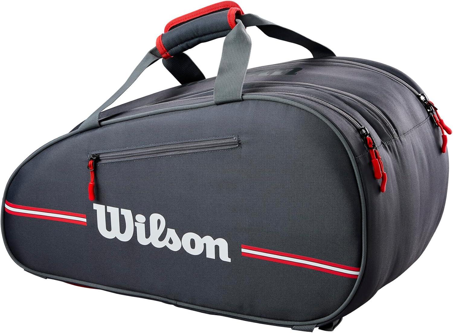 imageWILSON Team Padel Bag Holds up to 4 Padel Rackets BlackRed
