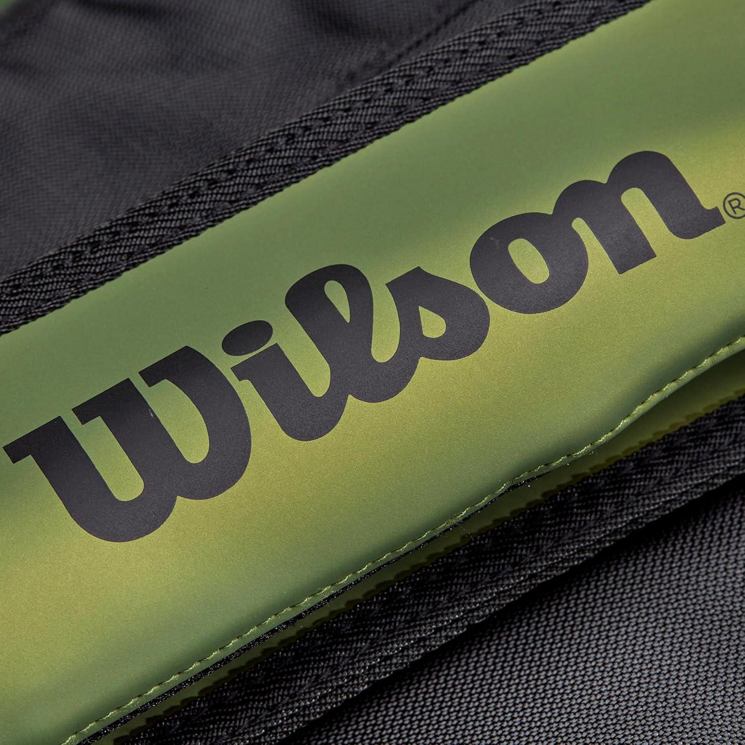 imageWilson Blade V8 Super Tour Tennis Racket Bag GreenBlack Holds up to 9 Rackets